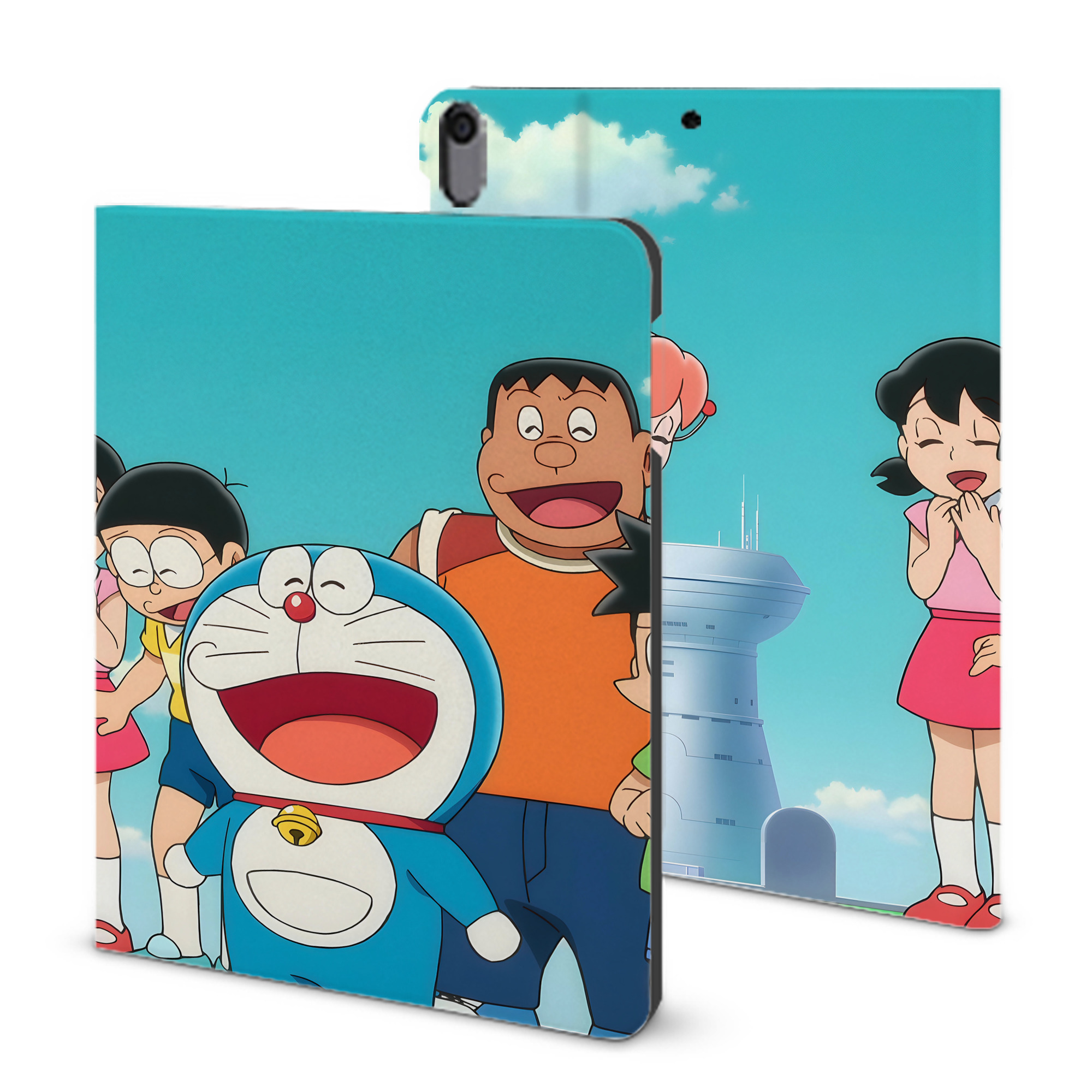 （画像用） ドラえもん Doraemon IPad ケース ブック型 PUレザー TPU 耐衝撃 軽量 薄型 ペン収納なし 全面保護 IPad 各モデル対応